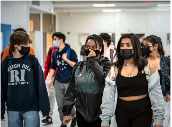 High school students wearing masks during the pandemic. Will we have to go through this again?
