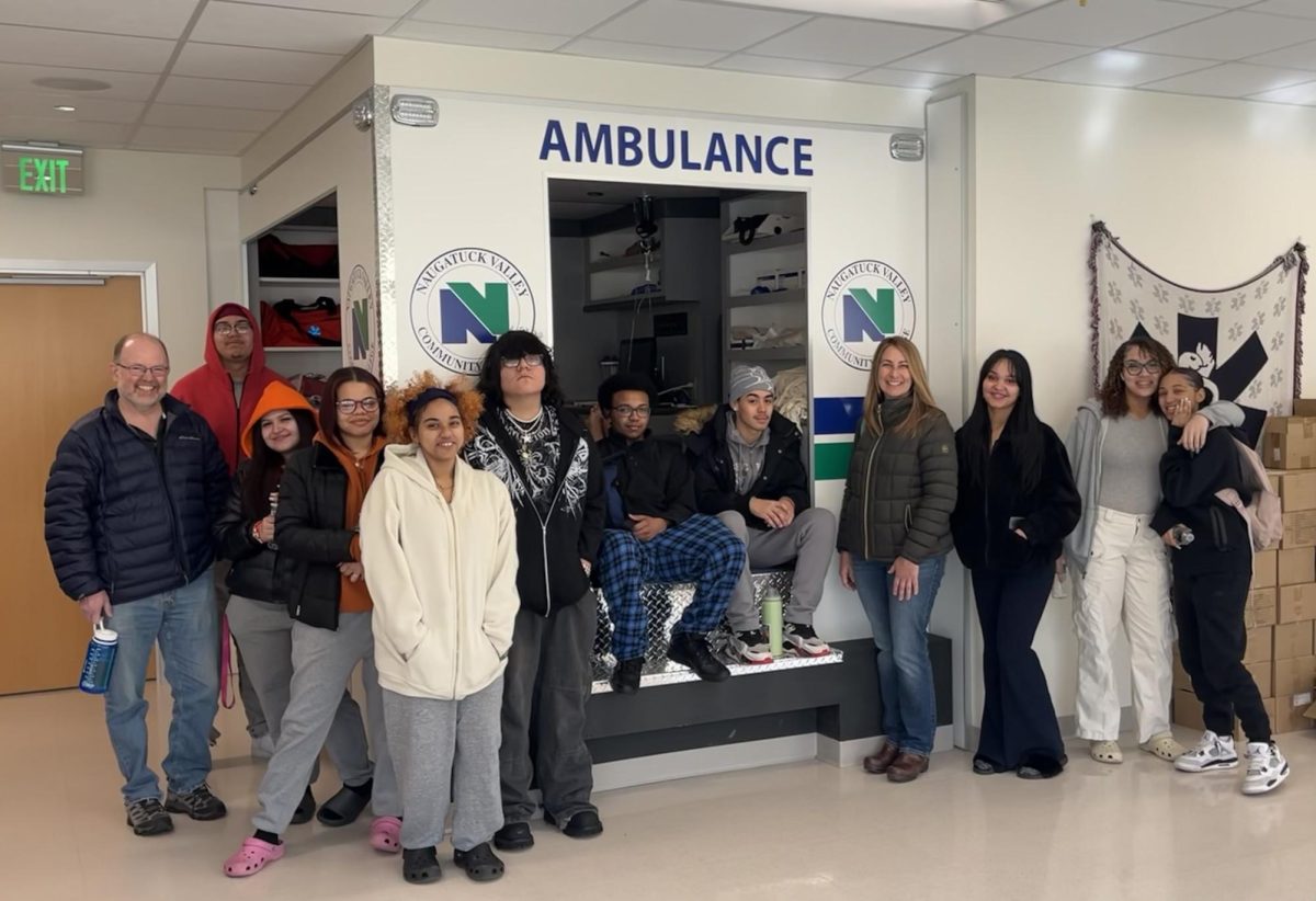 ACE students at NVCC learning about  EMT work as a possible career path.
