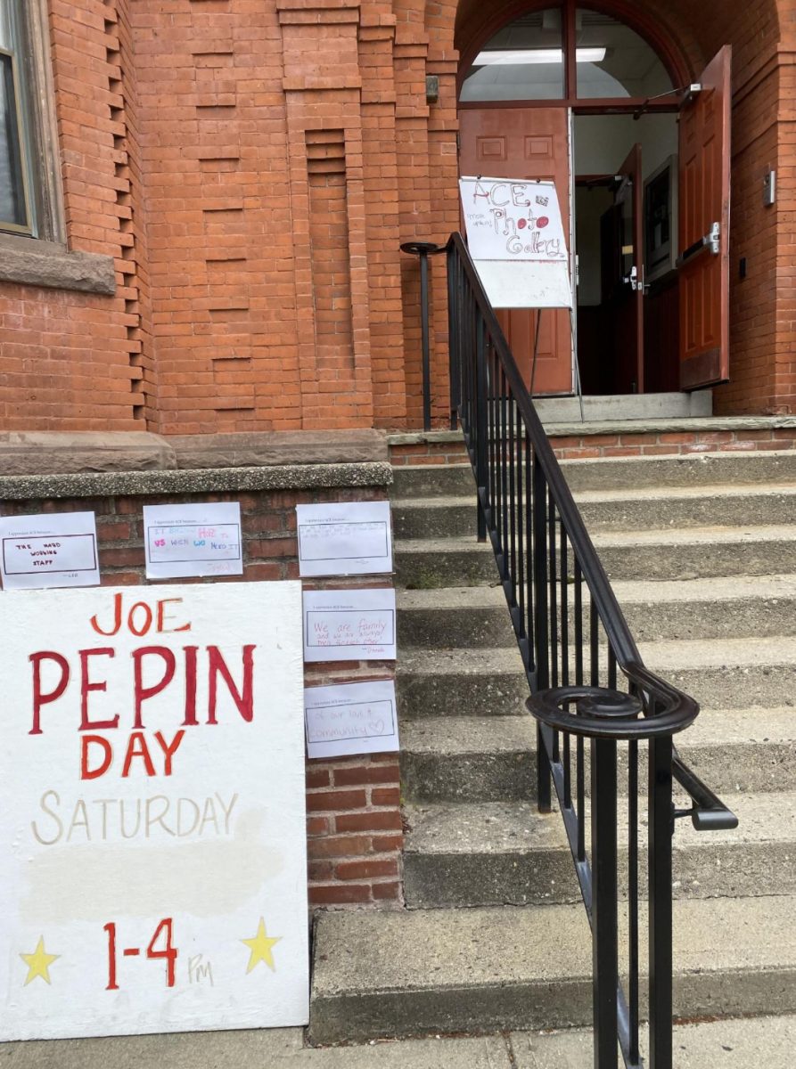Entrance of Joe Pepin Day with letters of the best things about ACE. 