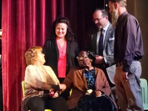 Joanne receiving the Teacher of the year award in April.