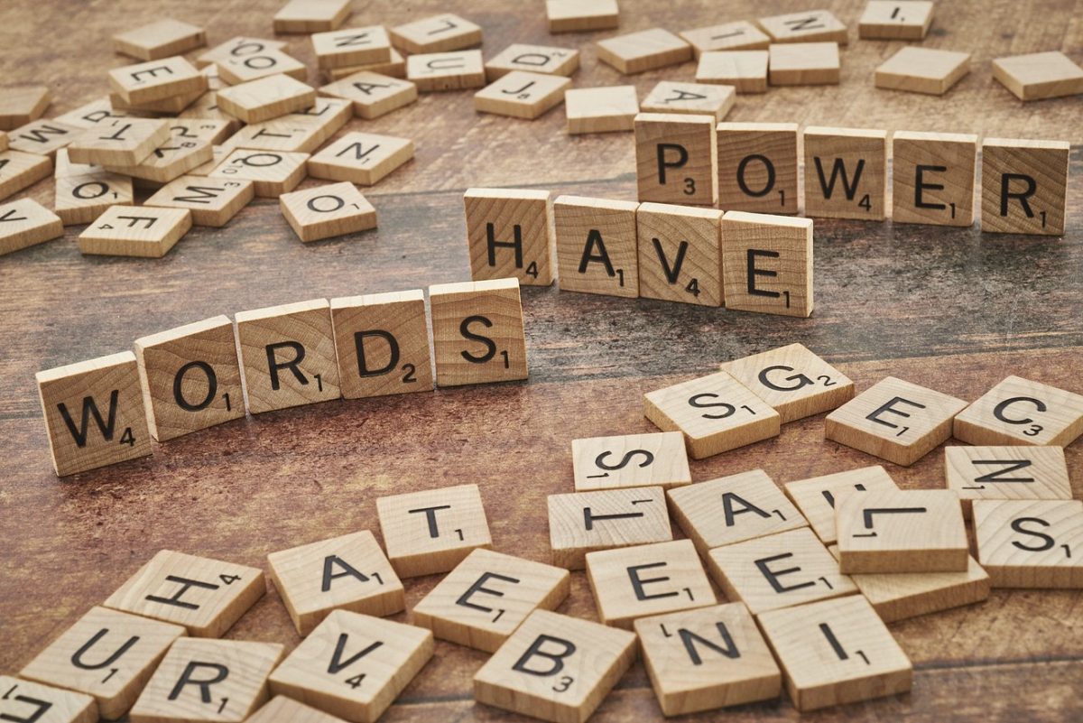Words have power wooden crossword image.