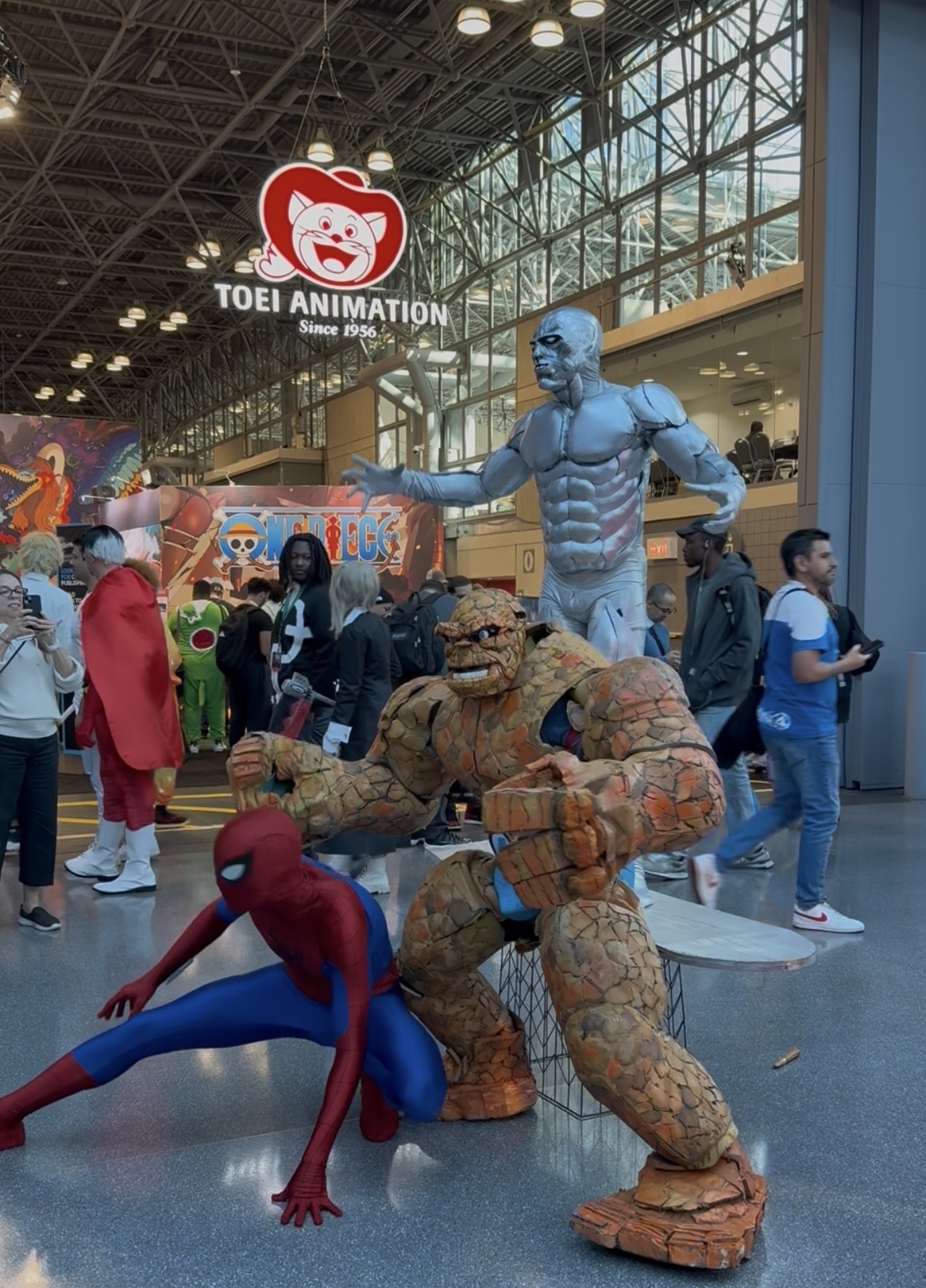 Cosplay characters pose for a photo at Comic Con