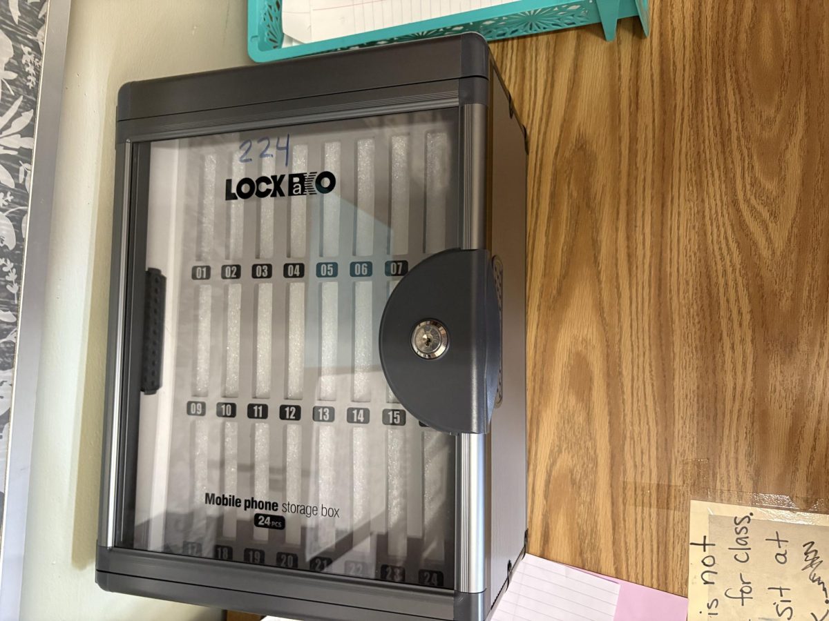 This is where students are required to place their phones during class hours. 